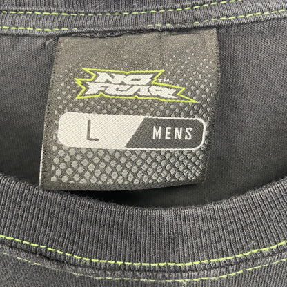 古着 used　NO FEAR ノーフェア　半袖プリントTシャツ　スカル　カジュアルデザイン　クルーネック　レトロ　黒　Lサイズ