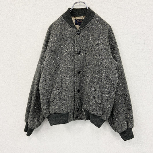 Traditional NEW YOKER　ニューヨーカー　ウールニットブルゾン　ラグランスリーブ　灰色　グレー　Lサイズ