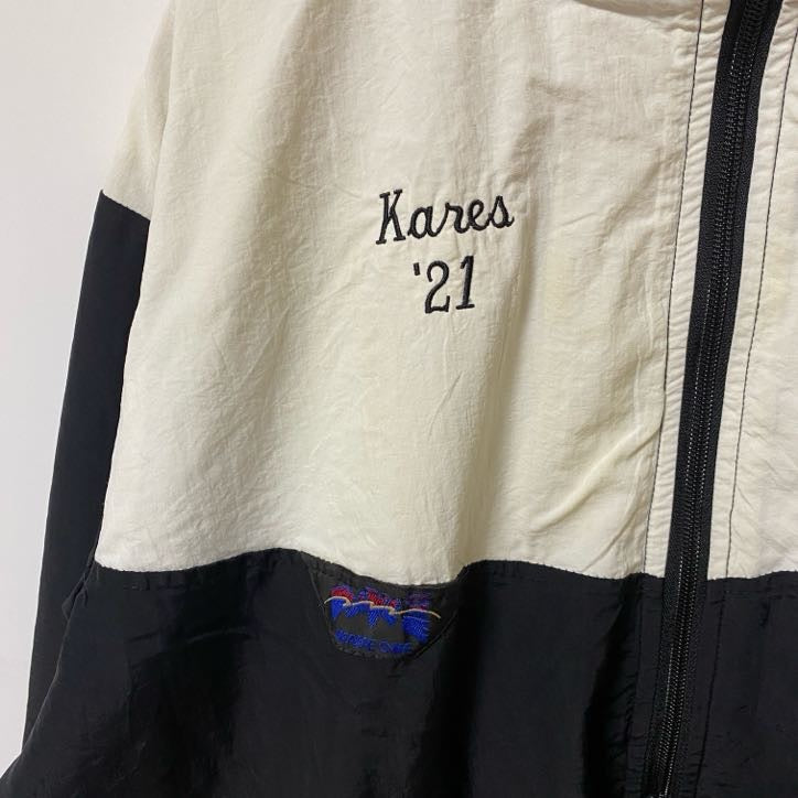 古着 used　WAVE ONE　長袖デザインナイロンジャケット　バック刺繍アウター　ラクロス　スポーツ　ハイネック　Sサイズ