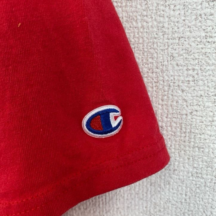 champion　チャンピオン　半袖プリントTシャツ　CEDAR　POINT　デカロゴ　現行　赤　レッド　XLサイズ