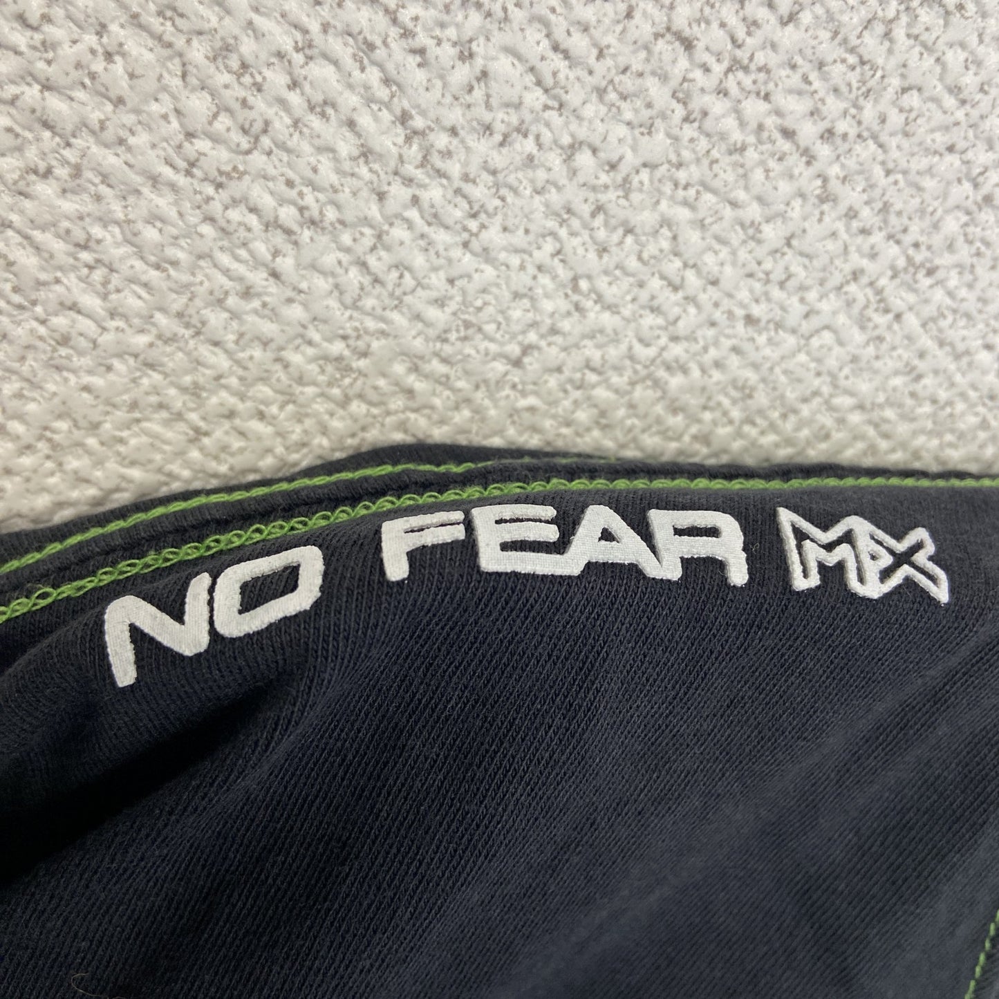 古着 used　NO FEAR ノーフェア　半袖プリントTシャツ　スカル　カジュアルデザイン　クルーネック　レトロ　黒　Lサイズ