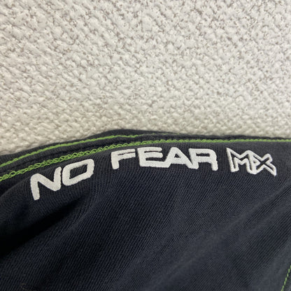 古着 used　NO FEAR ノーフェア　半袖プリントTシャツ　スカル　カジュアルデザイン　クルーネック　レトロ　黒　Lサイズ