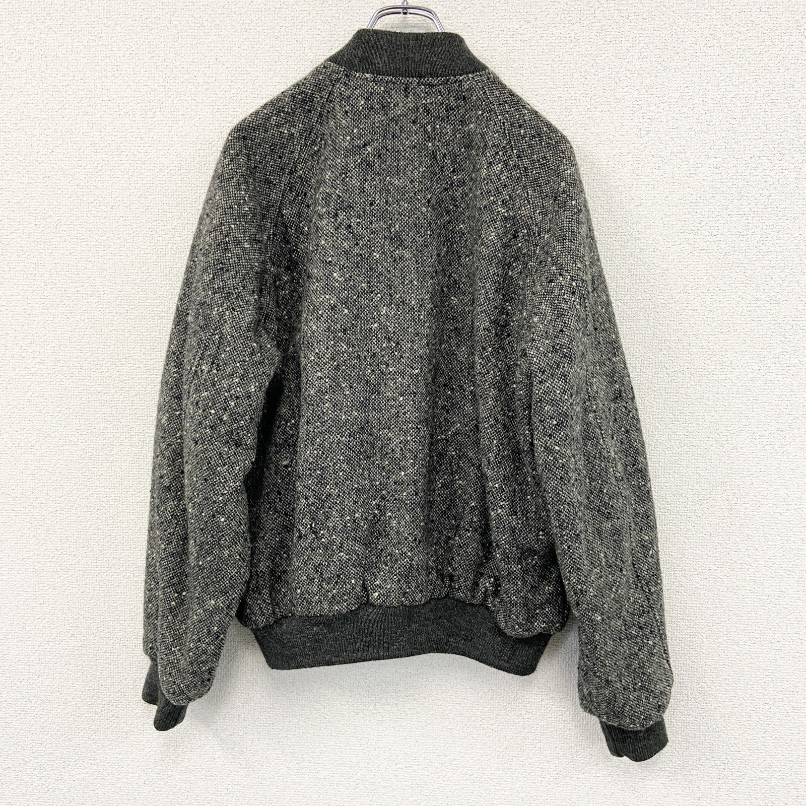 Traditional NEW YOKER　ニューヨーカー　ウールニットブルゾン　ラグランスリーブ　灰色　グレー　Lサイズ
