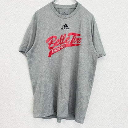 古着　used　adidas　アディダス　半袖プリントTシャツ　Belle Tire AAA Detroit　グレー　Lサイズ