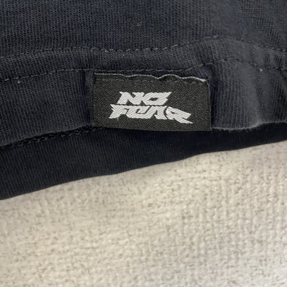 古着 used　NO FEAR ノーフェア　半袖プリントTシャツ　スカル　カジュアルデザイン　クルーネック　レトロ　黒　Lサイズ