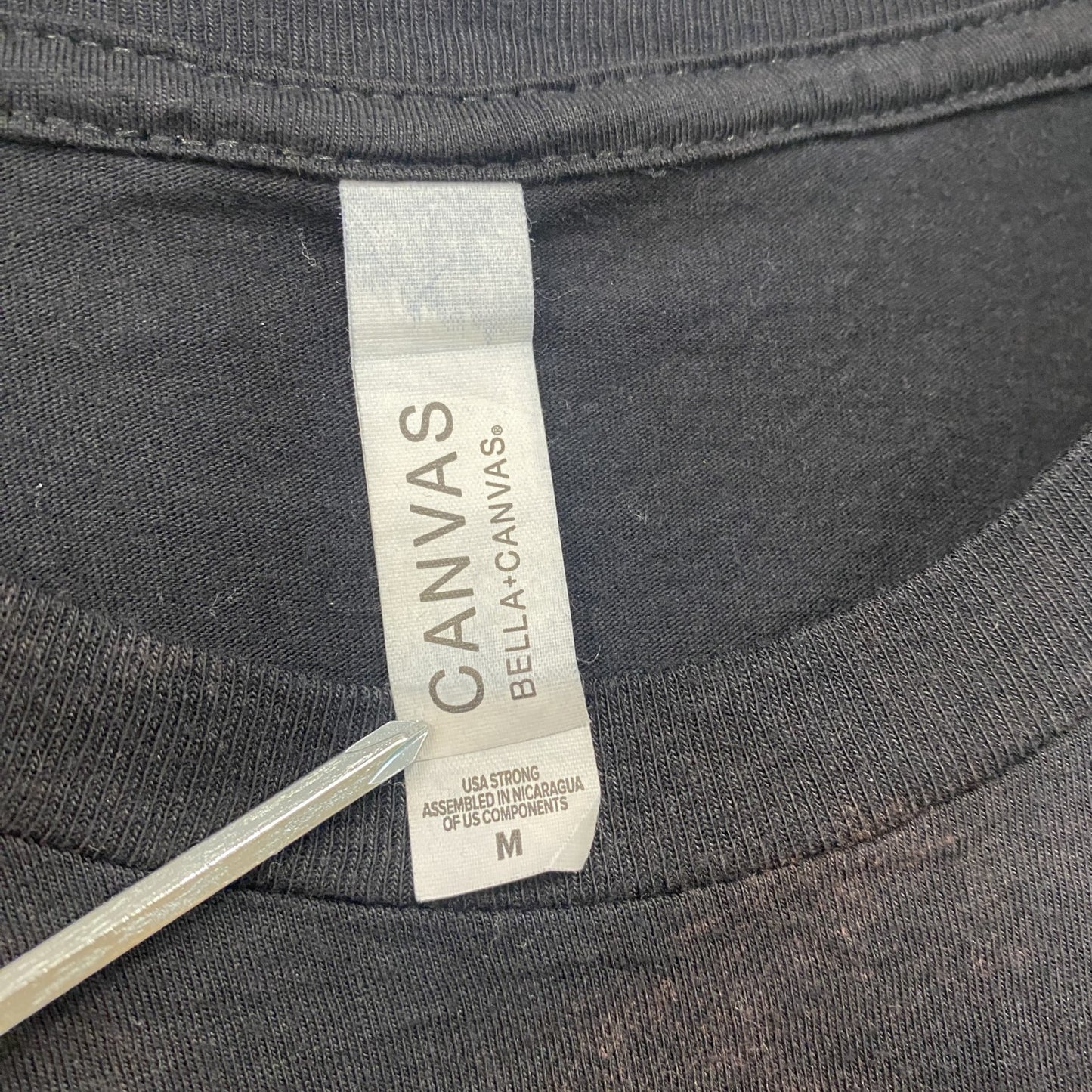 CANVAS　半袖プリントTシャツ　I LOVE Tシャツ　英字プリント　黒　ブラック　Mサイズ　