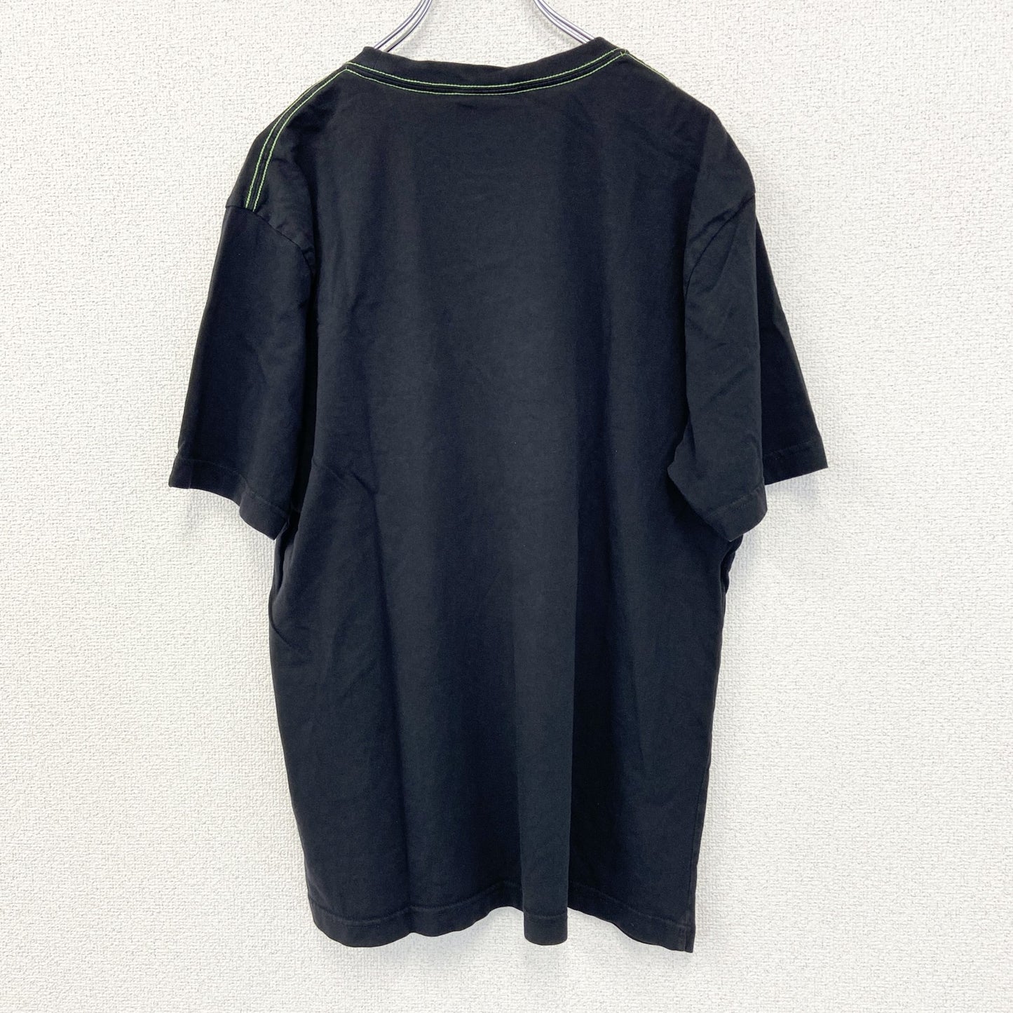 古着 used　NO FEAR ノーフェア　半袖プリントTシャツ　スカル　カジュアルデザイン　クルーネック　レトロ　黒　Lサイズ