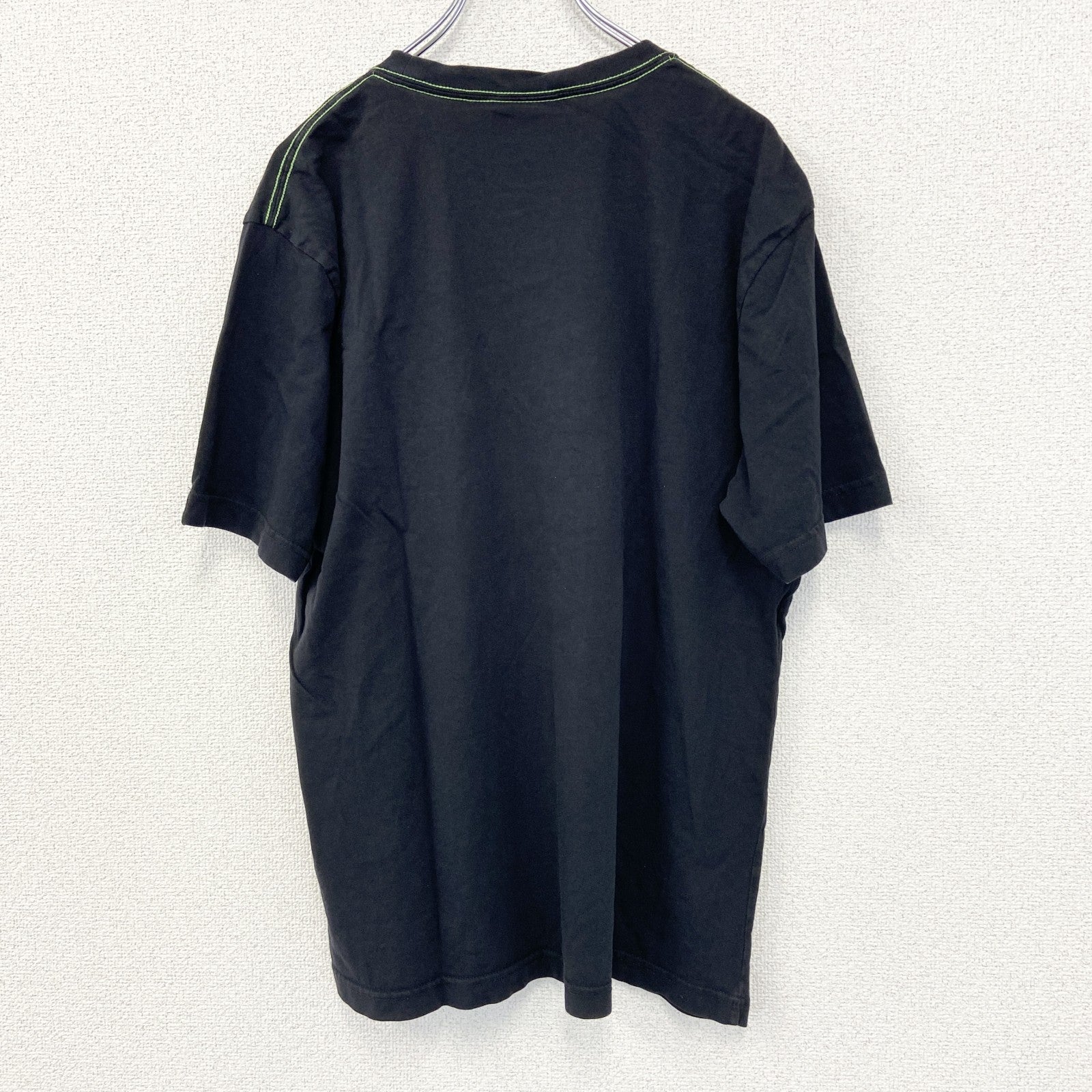 古着 used　NO FEAR ノーフェア　半袖プリントTシャツ　スカル　カジュアルデザイン　クルーネック　レトロ　黒　Lサイズ