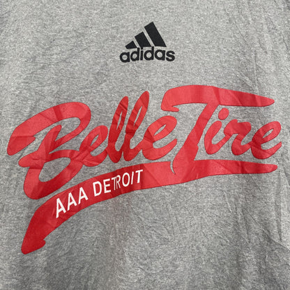 古着　used　adidas　アディダス　半袖プリントTシャツ　Belle Tire AAA Detroit　グレー　Lサイズ