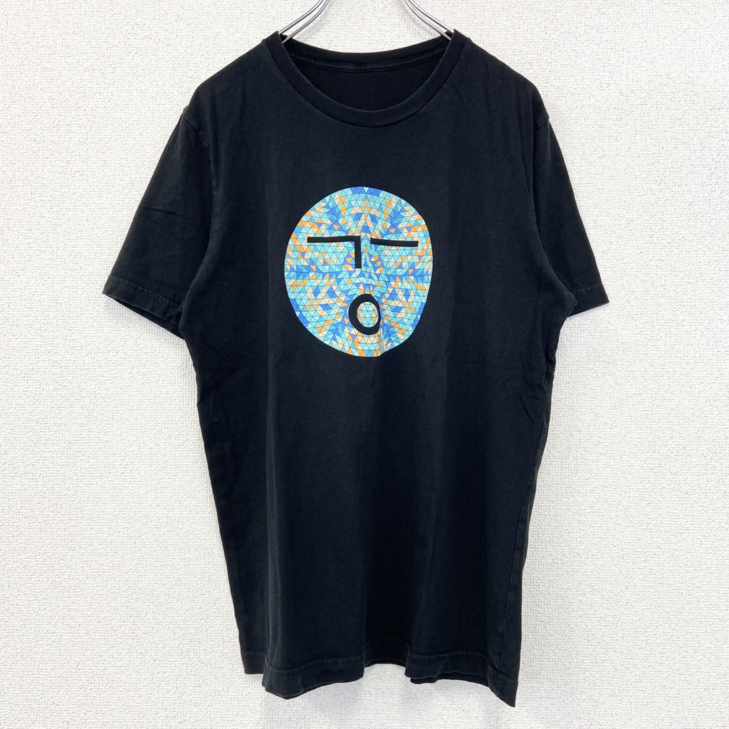 半袖プリントTシャツ　幾何学模様　olio　両面プリント　黒　ブラック　Mサイズ
