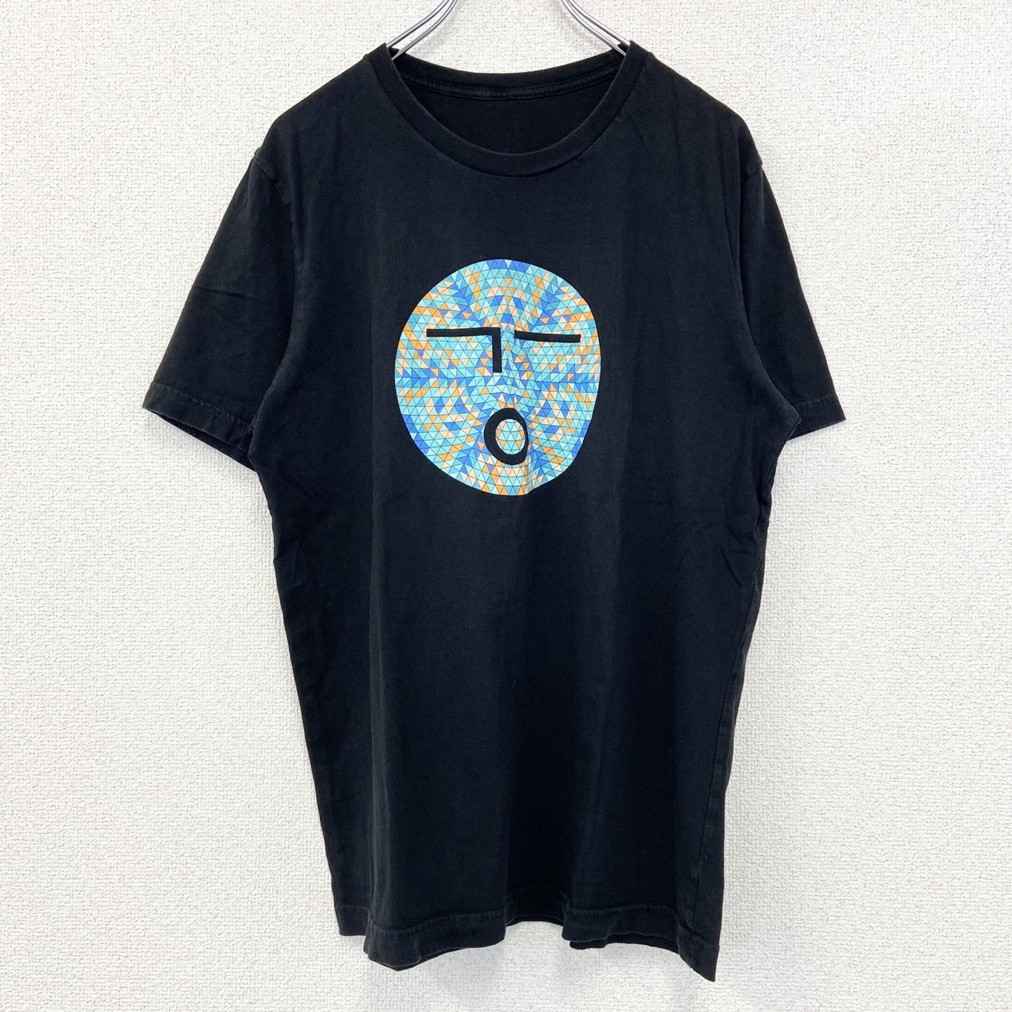 半袖プリントTシャツ　幾何学模様　olio　両面プリント　黒　ブラック　Mサイズ