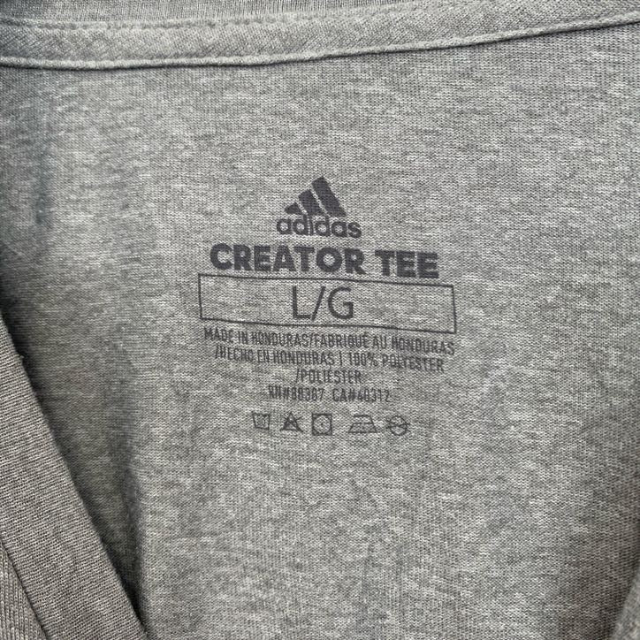 古着　used　adidas　アディダス　半袖プリントTシャツ　Belle Tire AAA Detroit　グレー　Lサイズ
