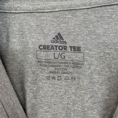 古着　used　adidas　アディダス　半袖プリントTシャツ　Belle Tire AAA Detroit　グレー　Lサイズ