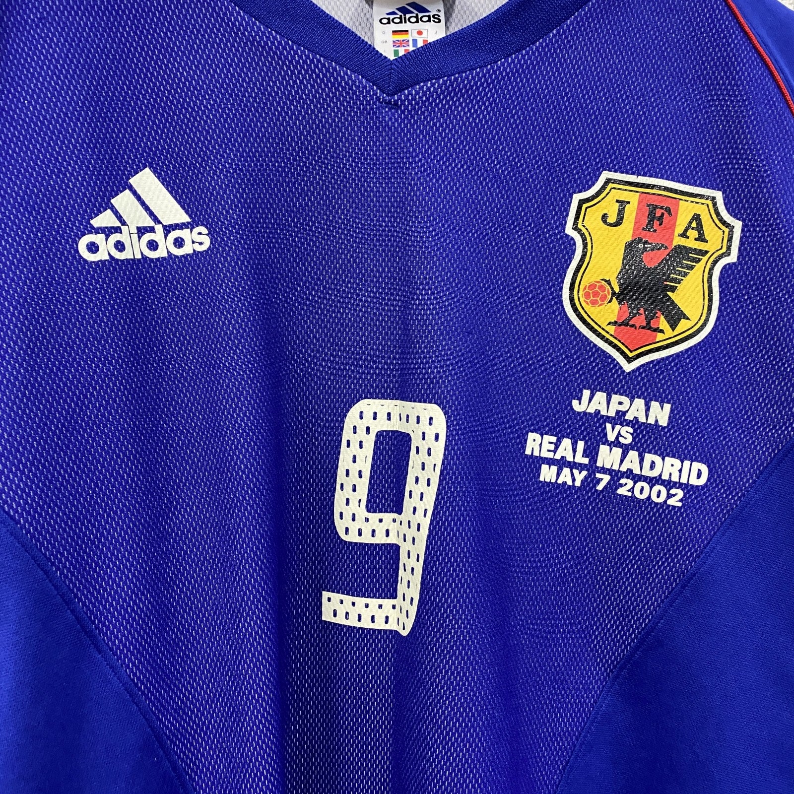 adidas　アディダス　サッカー日本代表　半袖Tシャツ　ユニフォーム　青　ブルー　Lサイズ