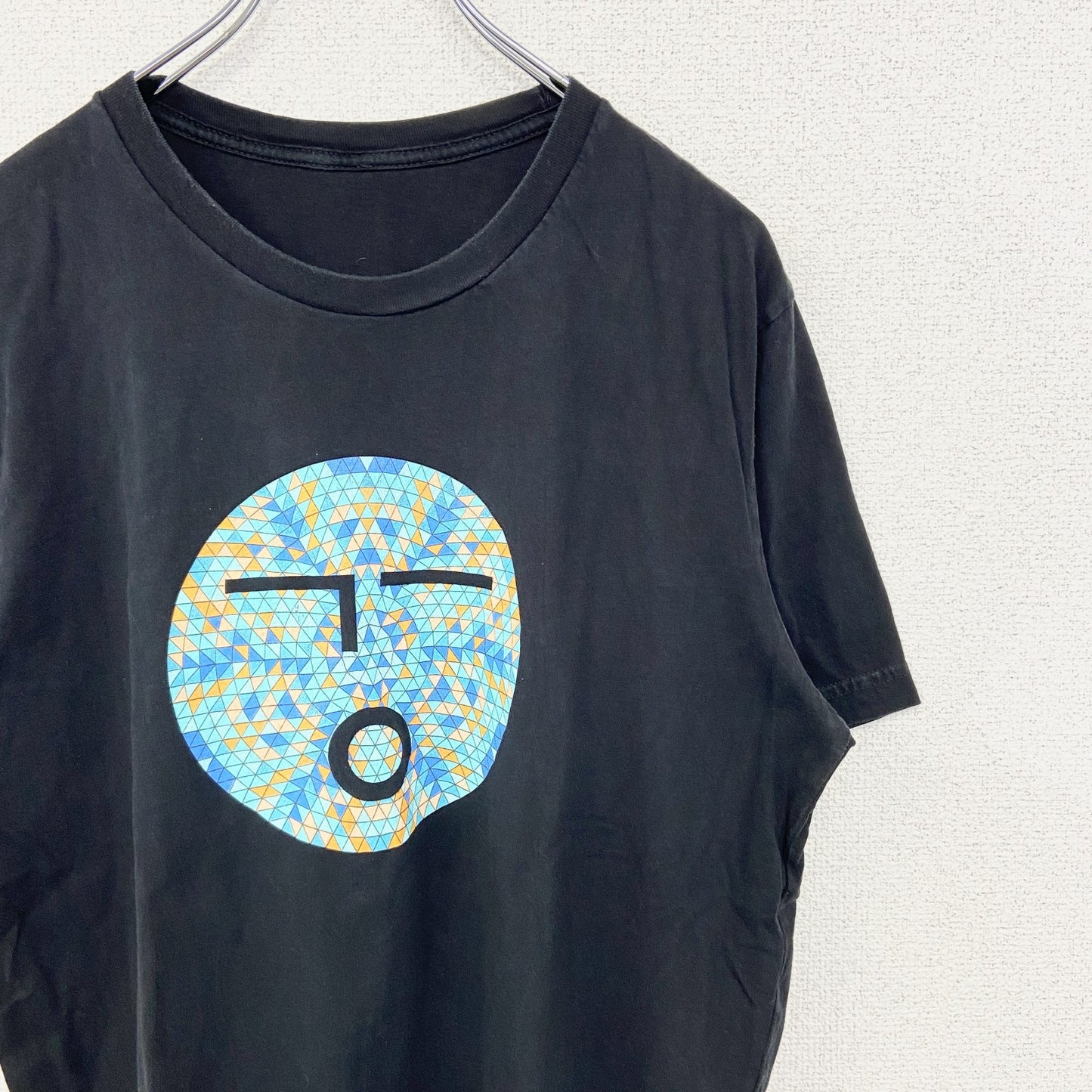 半袖プリントTシャツ　幾何学模様　olio　両面プリント　黒　ブラック　Mサイズ