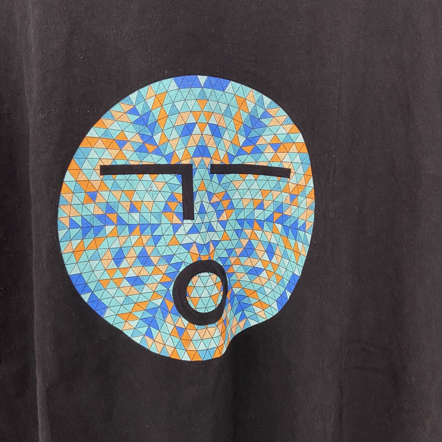 半袖プリントTシャツ　幾何学模様　olio　両面プリント　黒　ブラック　Mサイズ