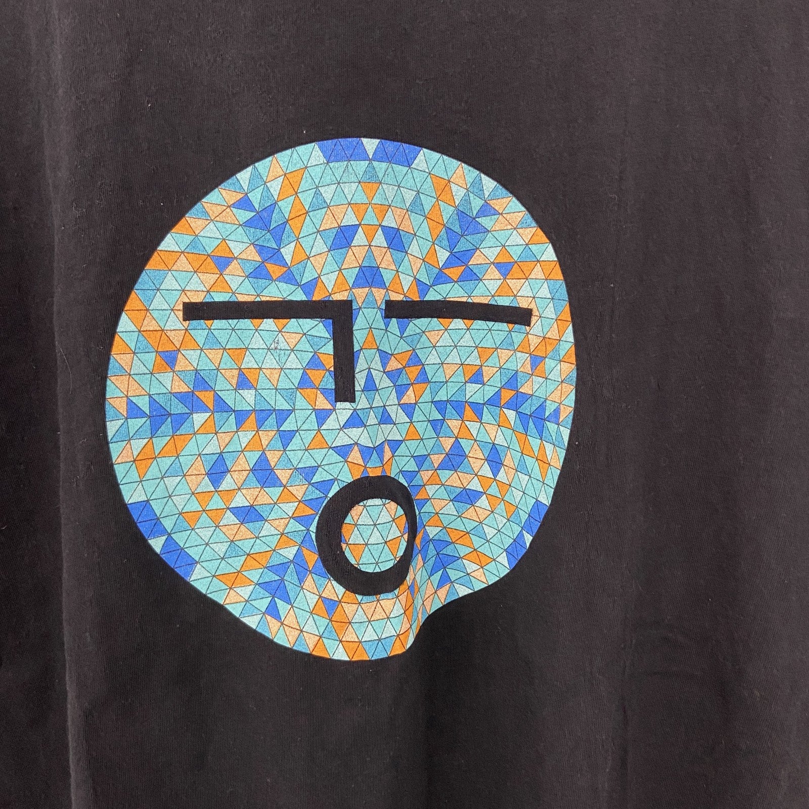 半袖プリントTシャツ　幾何学模様　olio　両面プリント　黒　ブラック　Mサイズ