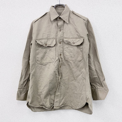 50s～　U.S.ARMY　米軍　UTILITYシャツ　ミリタリーシャツ　長袖シャツジャケット　2ポケット　ベージュ　