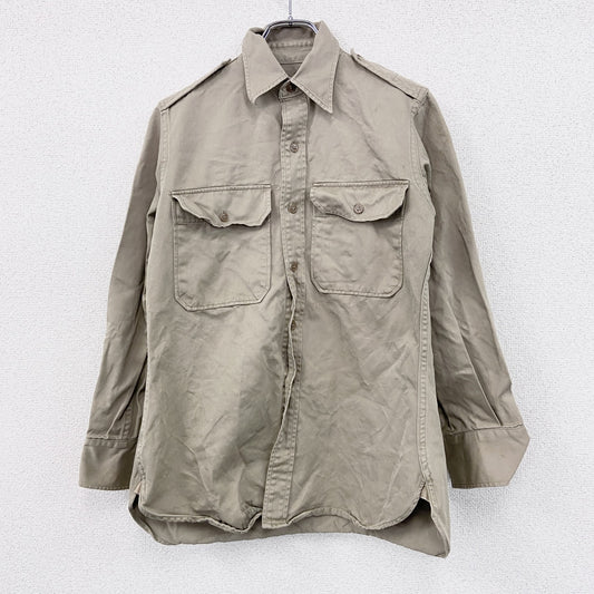 50s～　U.S.ARMY　米軍　UTILITYシャツ　ミリタリーシャツ　長袖シャツジャケット　2ポケット　ベージュ　