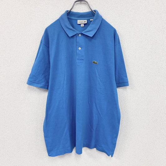 LACOSTE　ラコステ　半袖ポロシャツ　刺繍ロゴ　青　ブルー　2XLサイズ