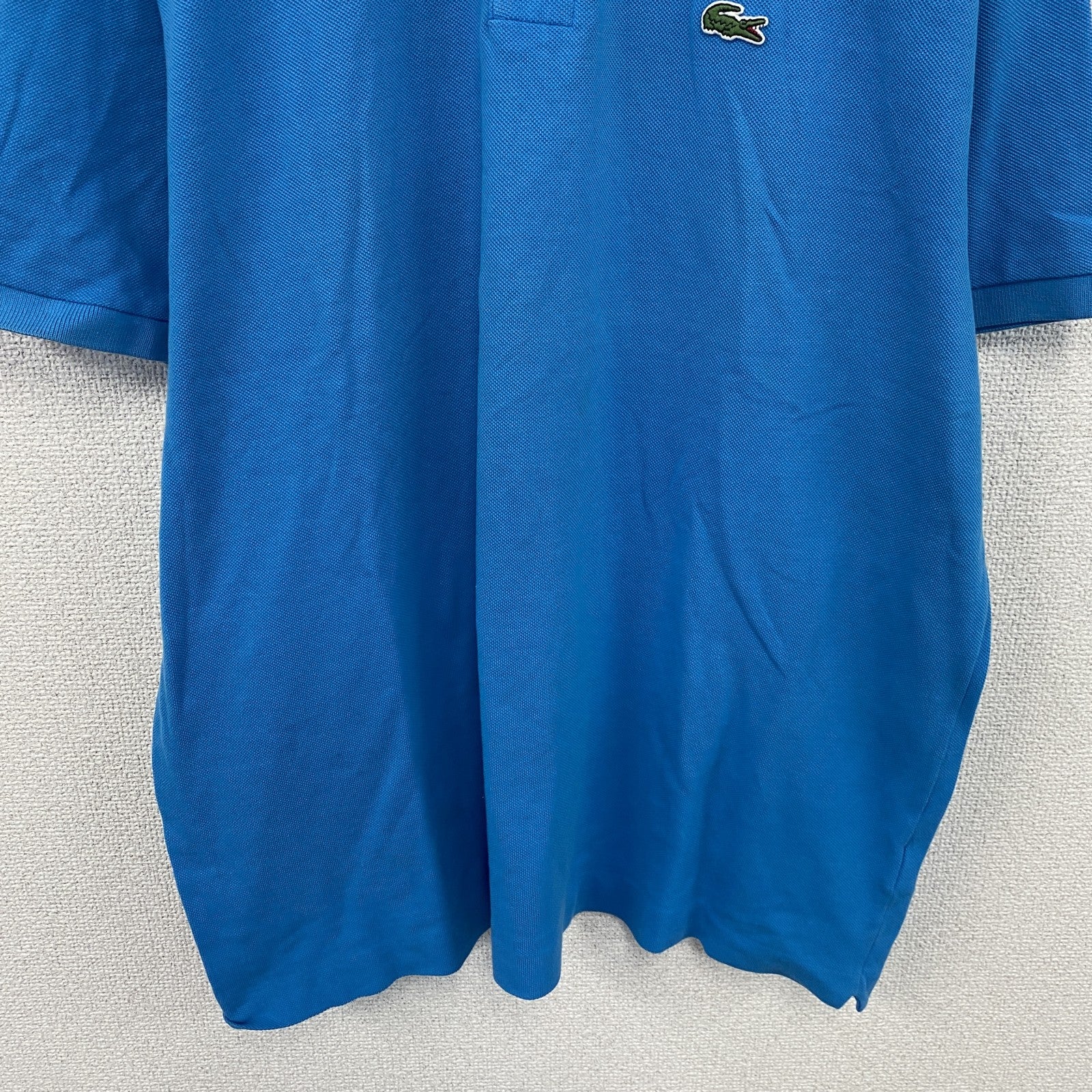 LACOSTE　ラコステ　半袖ポロシャツ　刺繍ロゴ　青　ブルー　2XLサイズ