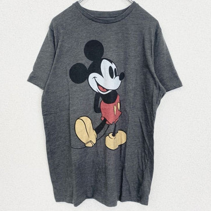 古着　used　OLD NAVY　オールドネイビー　半袖プリントTシャツ　ディズニー　ミッキーマウス　レトロ　グレー　Mサイズ