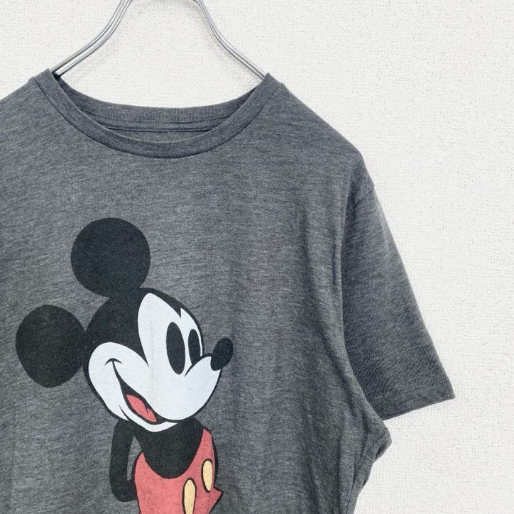 古着　used　OLD NAVY　オールドネイビー　半袖プリントTシャツ　ディズニー　ミッキーマウス　レトロ　グレー　Mサイズ