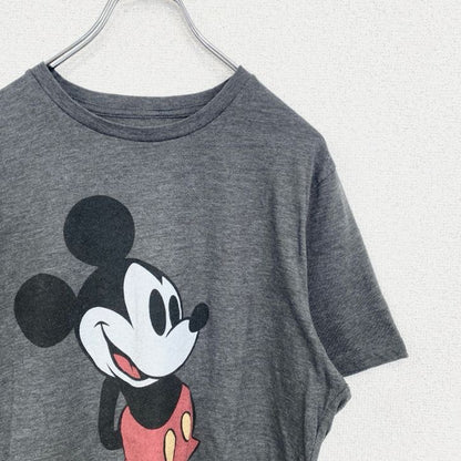 古着　used　OLD NAVY　オールドネイビー　半袖プリントTシャツ　ディズニー　ミッキーマウス　レトロ　グレー　Mサイズ