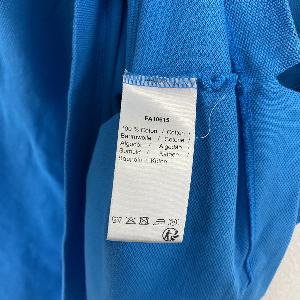 LACOSTE　ラコステ　半袖ポロシャツ　刺繍ロゴ　青　ブルー　2XLサイズ