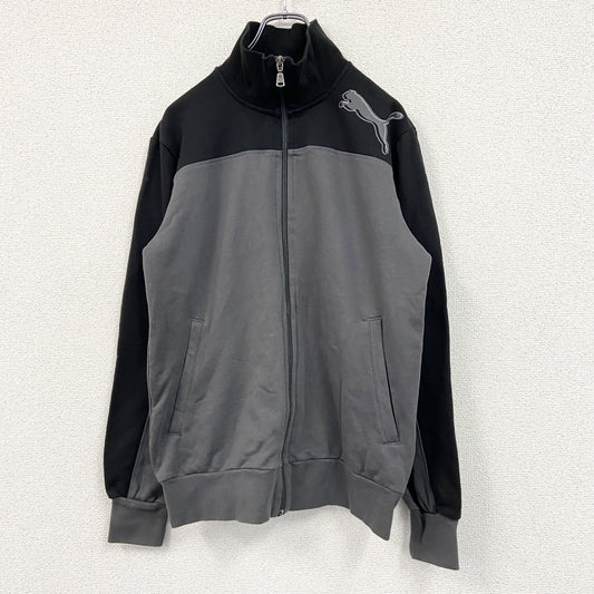 PUMA 　プーマ　長袖フルジップジャージ　ハイネック　バイカラー　黒　グレー　Mサイズ