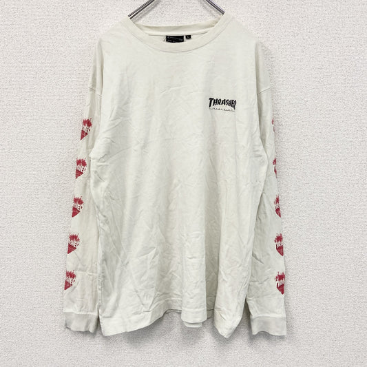 THRASHER　スラッシャー　長袖プリントTシャツ/ロンT　白　ホワイト　Lサイズ