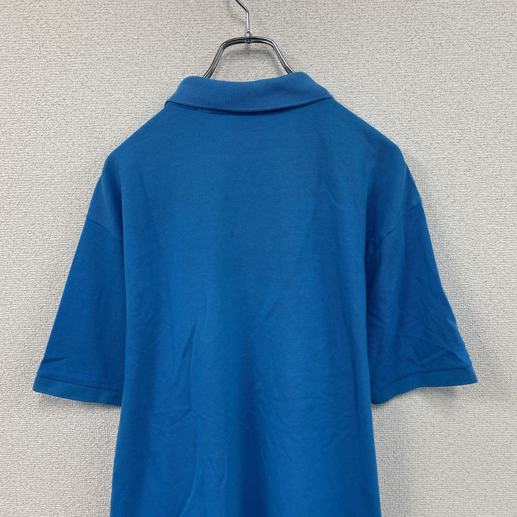 LACOSTE　ラコステ　半袖ポロシャツ　刺繍ロゴ　青　ブルー　2XLサイズ