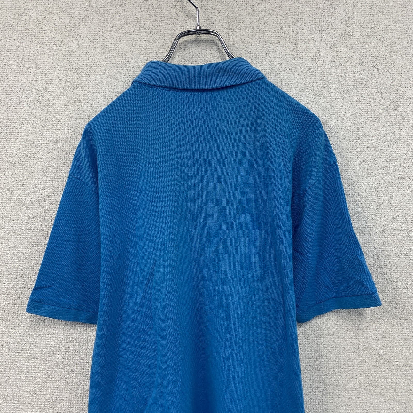 LACOSTE　ラコステ　半袖ポロシャツ　刺繍ロゴ　青　ブルー　2XLサイズ