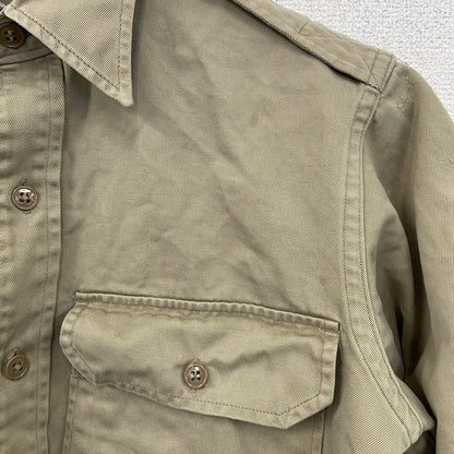 50s～　U.S.ARMY　米軍　UTILITYシャツ　ミリタリーシャツ　長袖シャツジャケット　2ポケット　ベージュ　