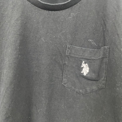 U.S.POLO ASSN　半袖プリントTシャツ　刺繍ロゴ　ワンポイント　黒　ブラック　Sサイズ