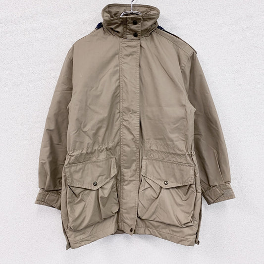 90s　LANDS'END　ランズエンド　マウンテンパーカー　キルティングライナー　中綿入り　ベージュ　XSサイズ