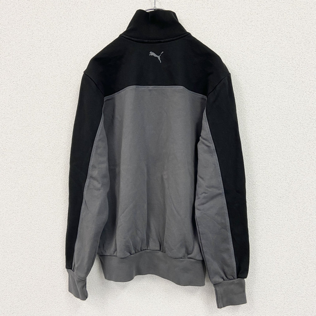 PUMA 　プーマ　長袖フルジップジャージ　ハイネック　バイカラー　黒　グレー　Mサイズ