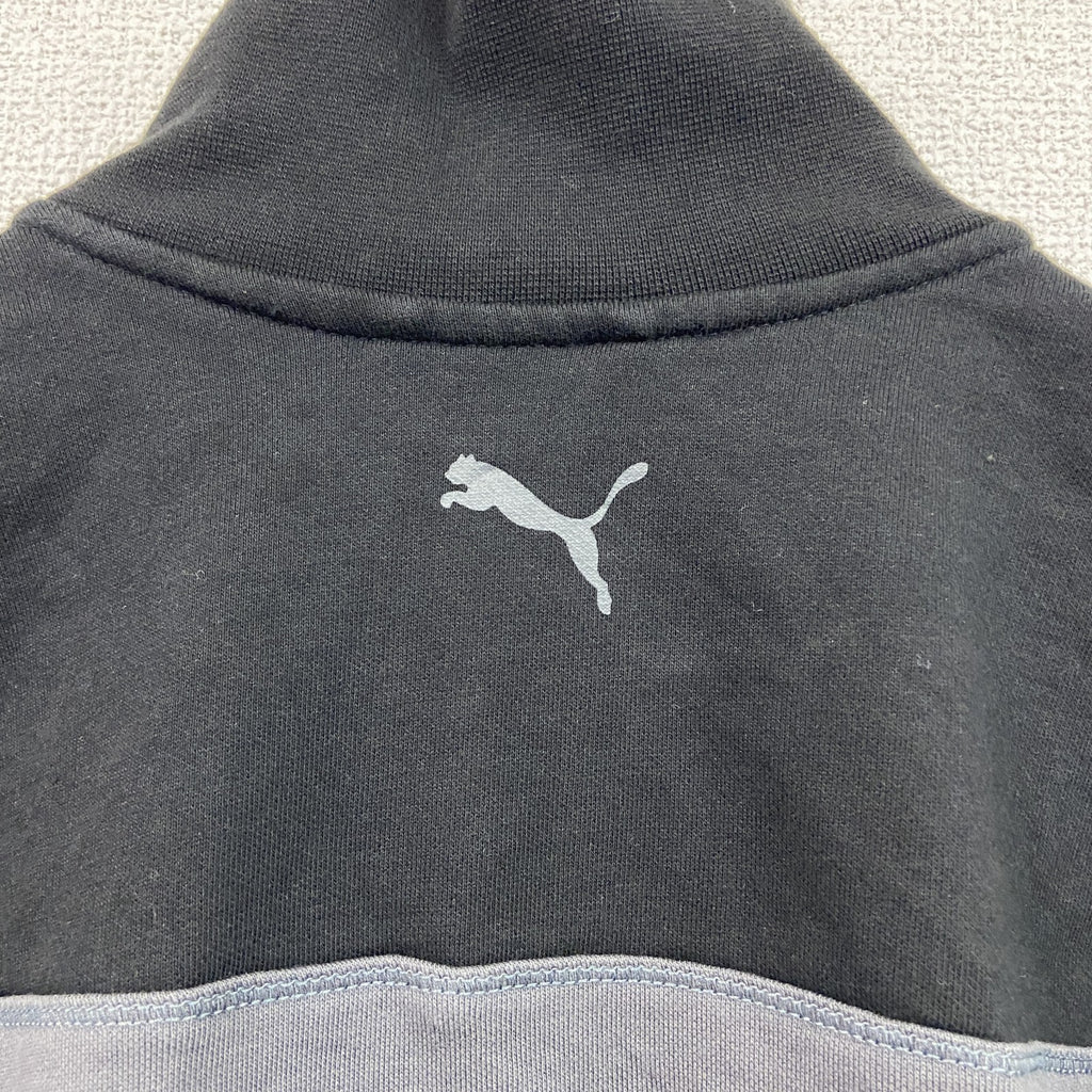 PUMA 　プーマ　長袖フルジップジャージ　ハイネック　バイカラー　黒　グレー　Mサイズ