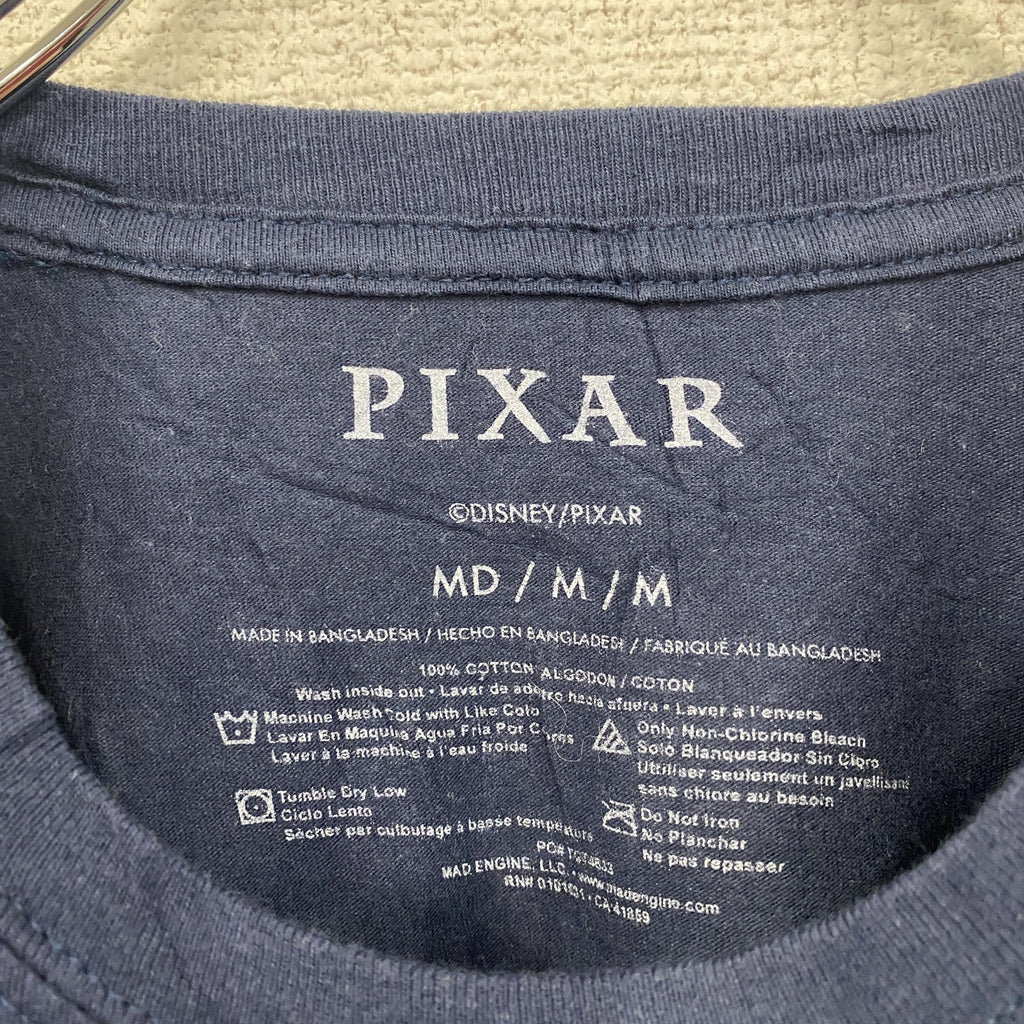 Disney　PIXAR　ピクサー　半袖プリントTシャツ　キャラクターT　キャラクターデザイン　紺　ネイビー　Mサイズ
