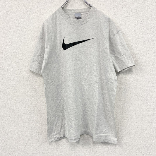 NIKE　ナイキ　半袖プリントＴシャツ　スウッシュロゴ　シングルステッチ　霜降りグレー　Lサイズ
