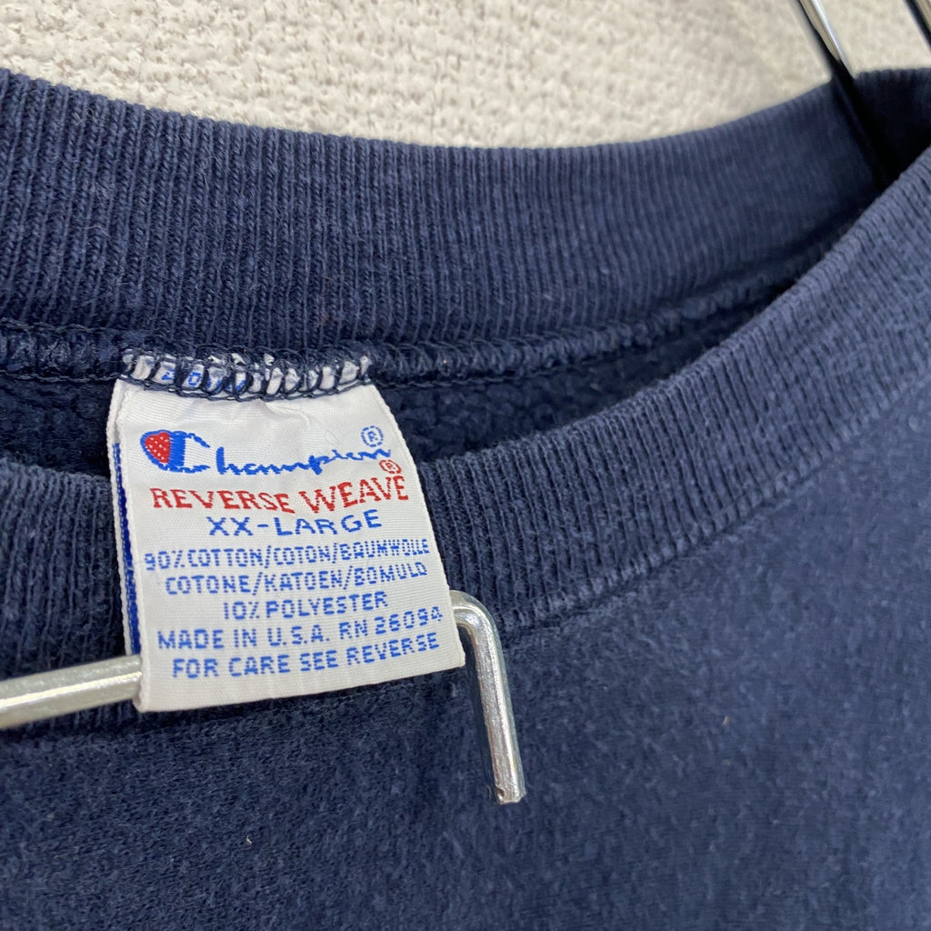 90s　Champion　チャンピオン　リバースウィーブ　スウェット/トレーナー　刺繍タグ　ネイビー　XXLサイズ