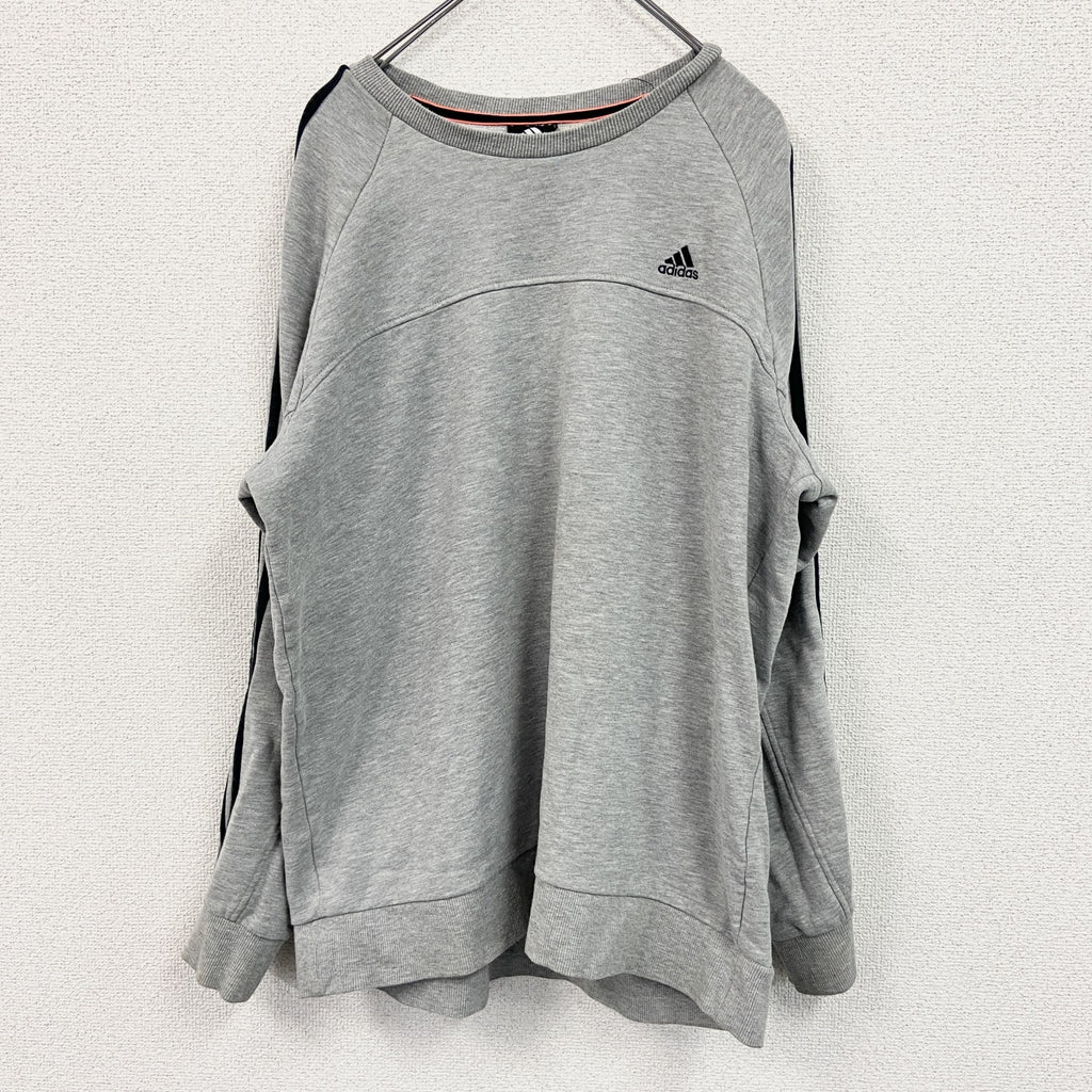 adidas　アディダス　スウェット/トレーナー　スリーストライプス　灰色　グレー　XLサイズ