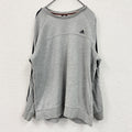 adidas　アディダス　スウェット/トレーナー　スリーストライプス　灰色　グレー　XLサイズ