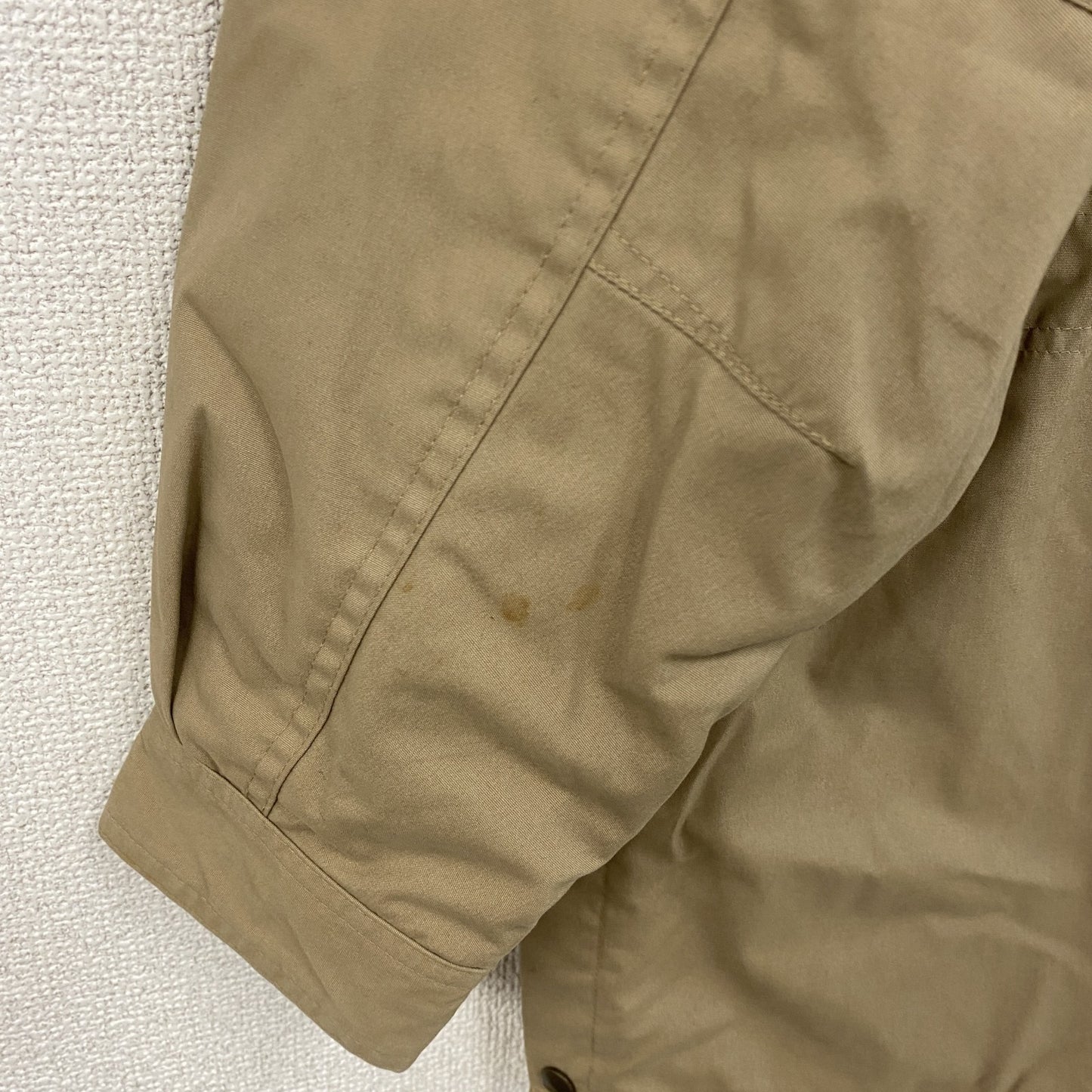 90s　LANDS'END　ランズエンド　マウンテンパーカー　キルティングライナー　中綿入り　ベージュ　XSサイズ