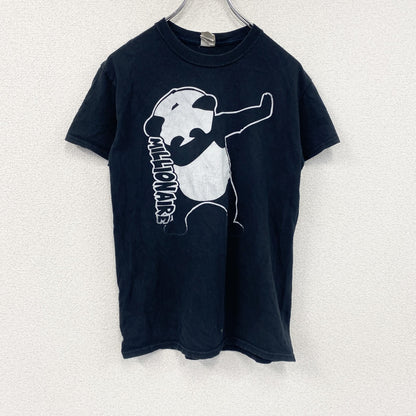 GILDAN　ギルダン　半袖プリントアニマルTシャツ　英字プリント　パンダ　黒　ブラック　Sサイズ