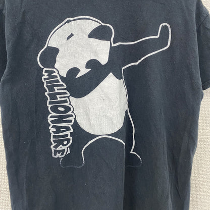 GILDAN　ギルダン　半袖プリントアニマルTシャツ　英字プリント　パンダ　黒　ブラック　Sサイズ