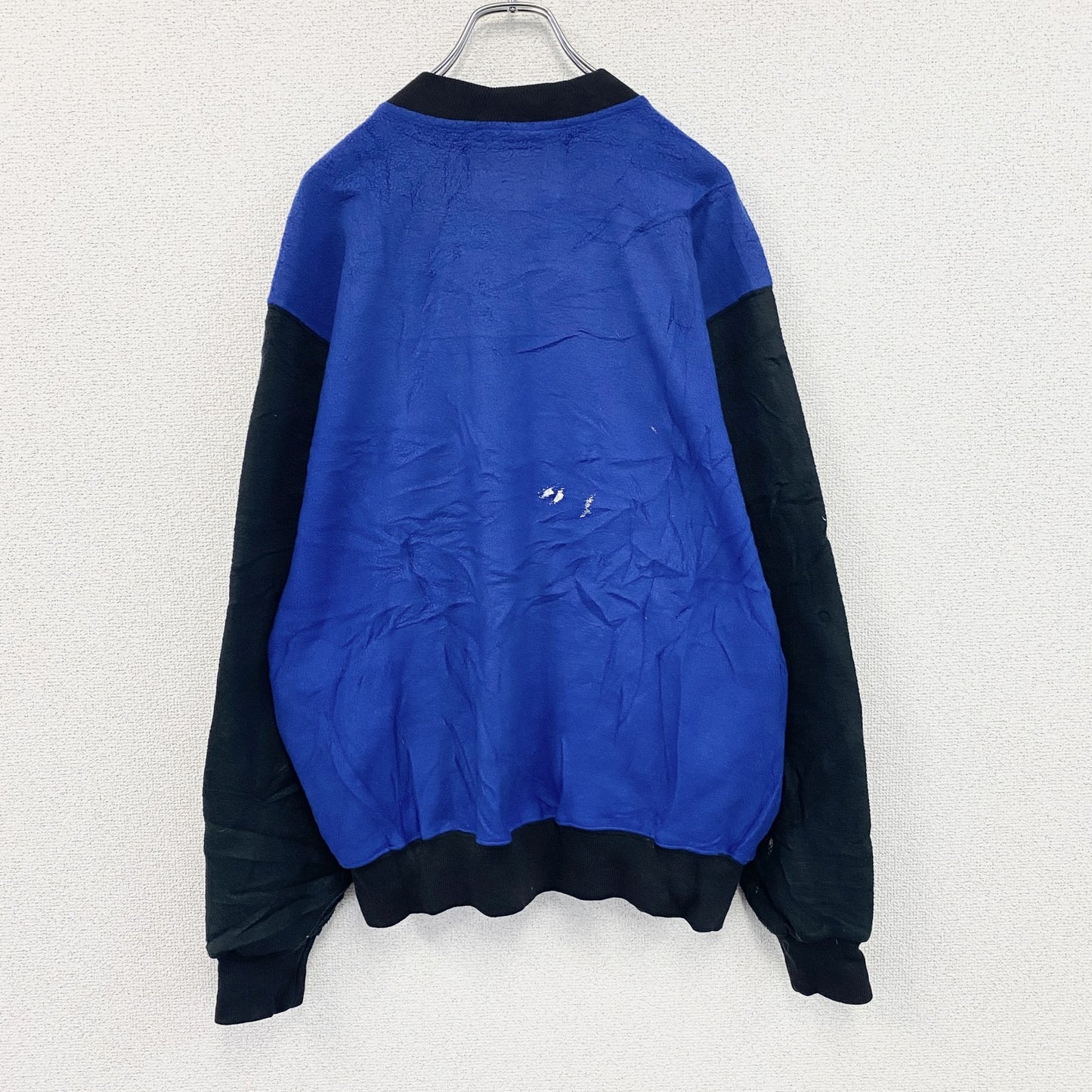 ～90s　GREAT NORTHWEST　フルジップフリーススタジャン　ノーカラージャケット　ヴィンテージ　青　ブルー　Mサイズ