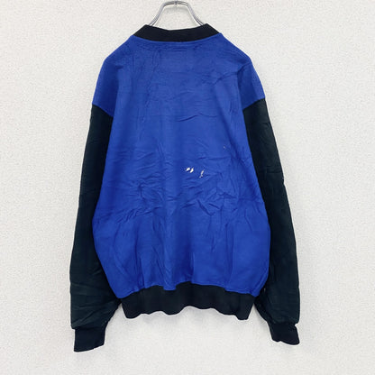 ～90s　GREAT NORTHWEST　フルジップフリーススタジャン　ノーカラージャケット　ヴィンテージ　青　ブルー　Mサイズ