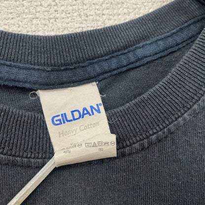 GILDAN　ギルダン　半袖プリントアニマルTシャツ　英字プリント　パンダ　黒　ブラック　Sサイズ