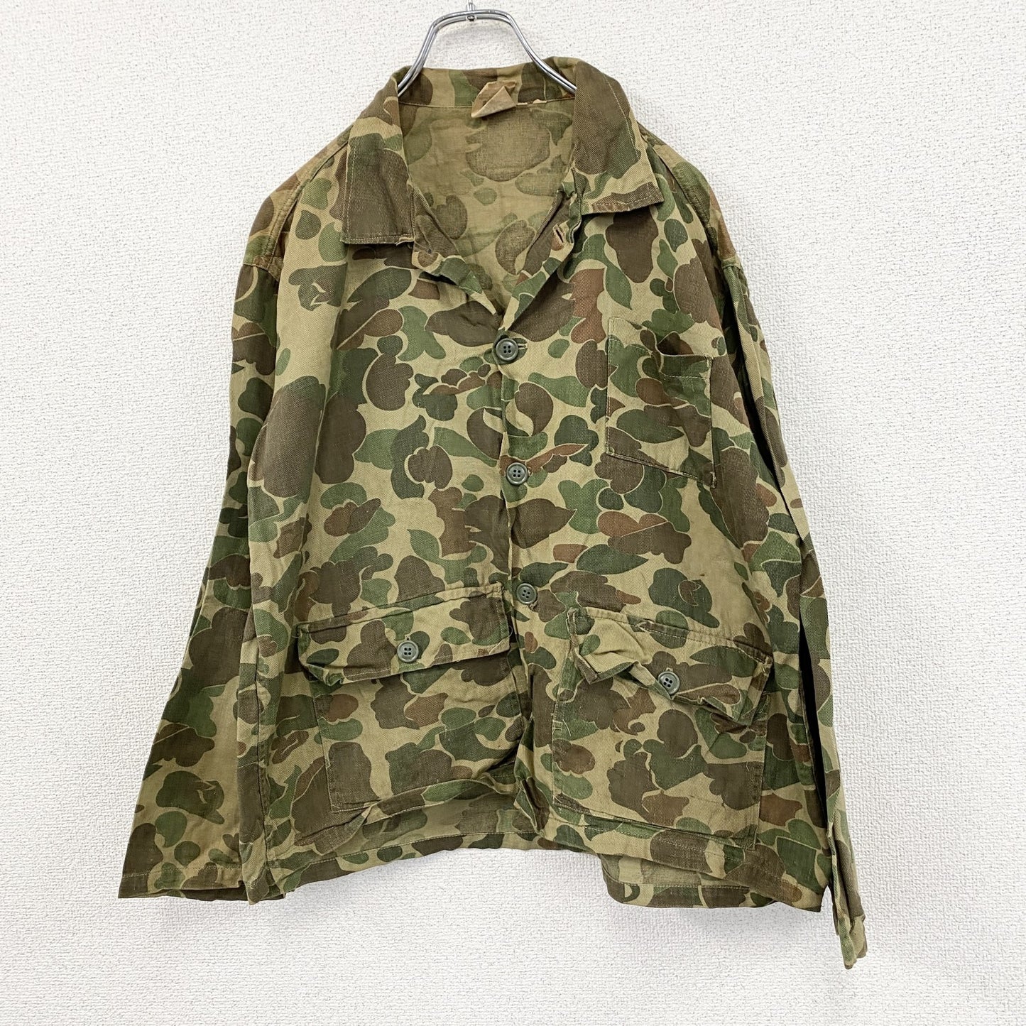 ～70s　FRED BEAR　ハンティングシャツジャケット　迷彩　カモフラージュ　ヴィンテージ　総柄　マルチカラー